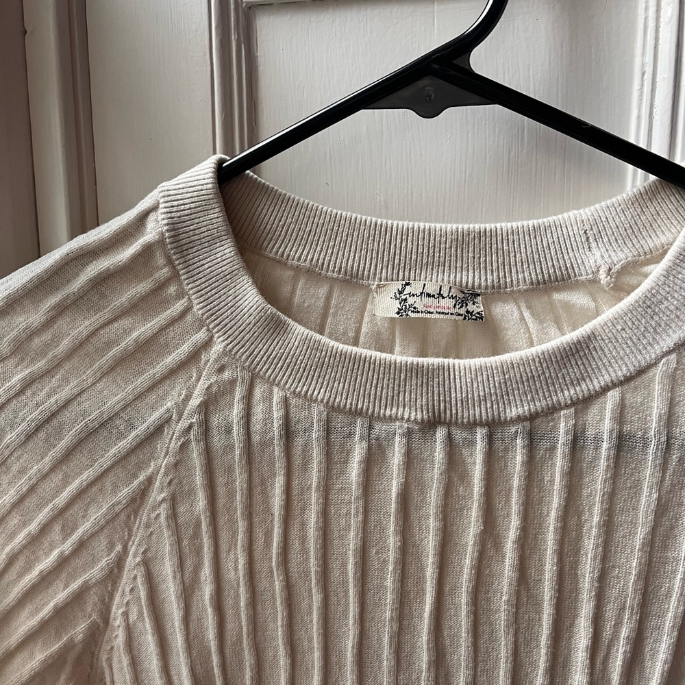 Cream Ribbed Knit Top FP
